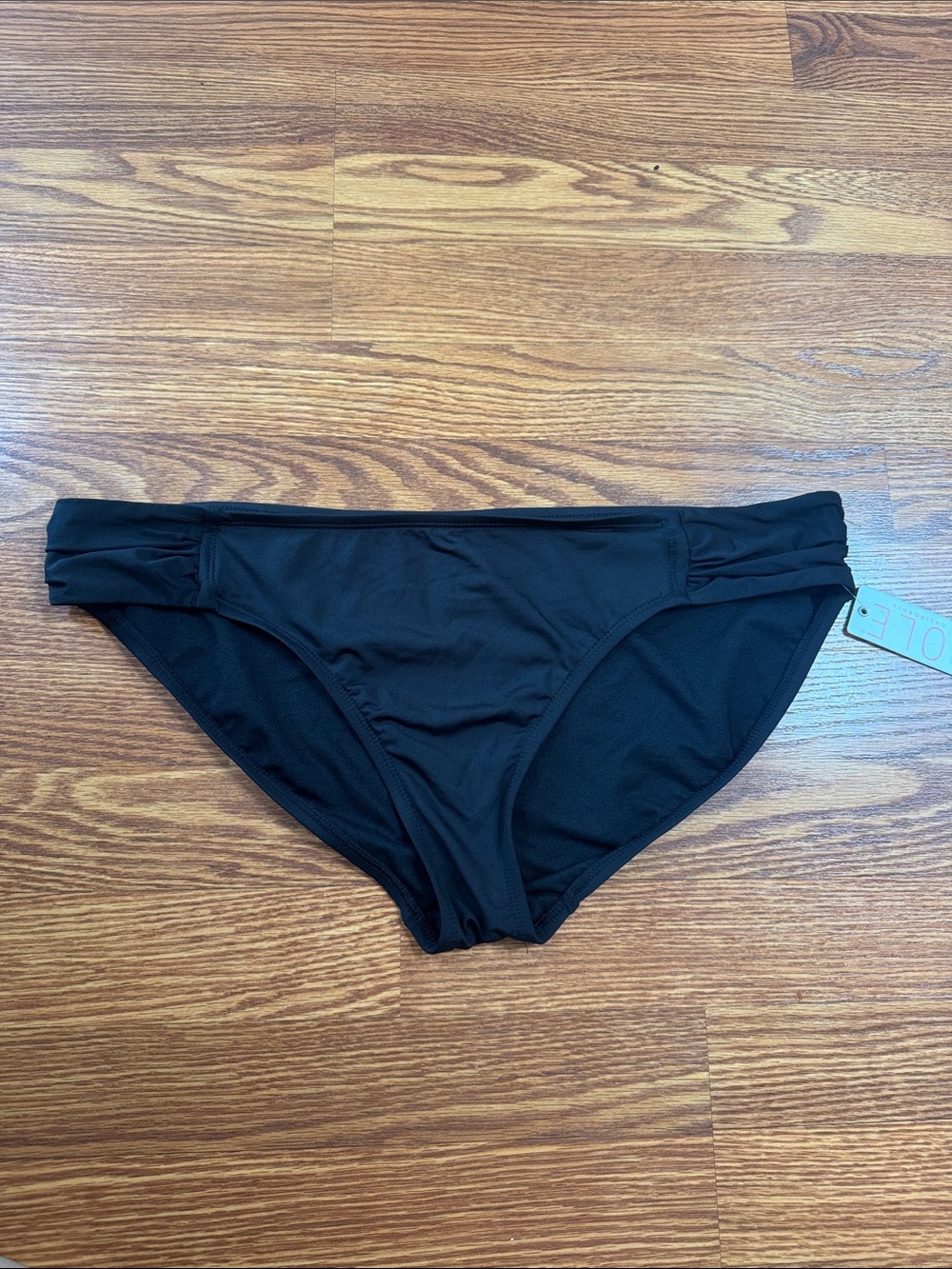 Classic Black Bikini Bottom with Ruched Sides
